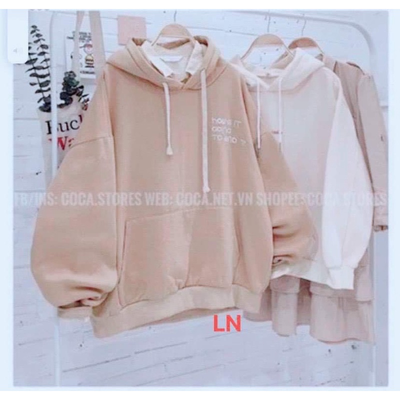 Áo hoodie lô gô chữ trắng LN11