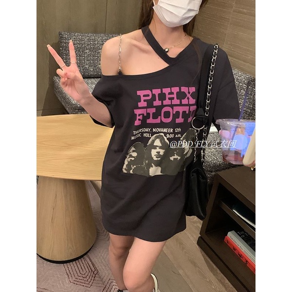 Áo Thun Tay Ngắn Hở Vai Thời Trang Phong Cách Hàn Quốc Cho Nữ