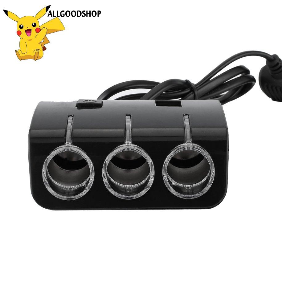 111all} 1.2A Dual USB DC Car Charger With 3 Way Multi Socket Car Cigarette Lighter