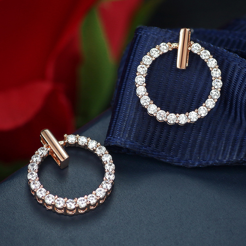 Khuyên Tai Đính Đá Zircon Đơn Giản Thời Trang Cho Nữ