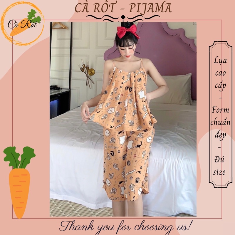 🌳 (FULLSIZE 50-75KG) ĐỒ BỘ PIJAMA LỤA TAY NGẮN SIÊU ĐẸP🌳