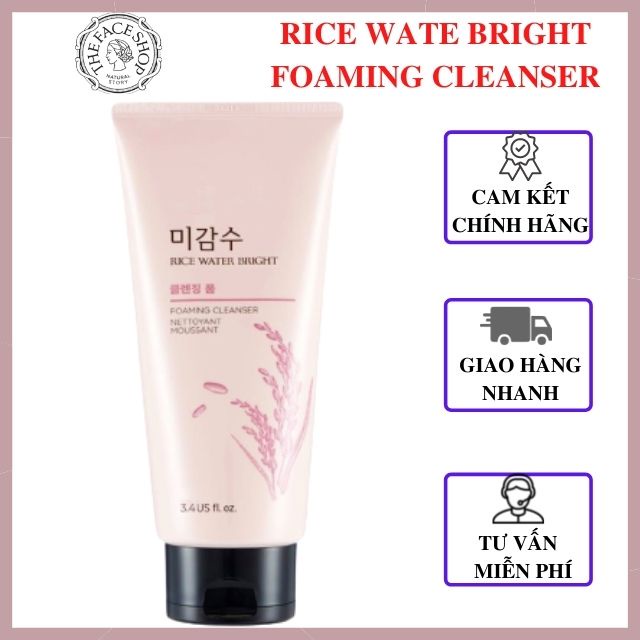 [AUTH_Korea] Sữa Rửa Mặt Gạo Làm Trắng Sáng Da The Face Shop RICE WATER BRIGHT CLEANSING FOAM 150ml Dành Cho Mọi Loại Da