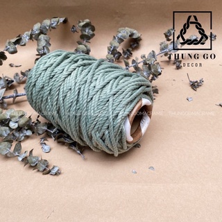 [3-5mm] Dây cotton macrame XANH SAGE sợi 3 xoắn