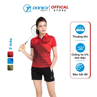 Bộ Quần Áo Nữ DONEXPRO Dáng Thể Thao Chất Vải Thun Mè Cao Cấp Thoáng Khí Tốt Logo Thêu Tinh Tế Màu Sắc Nổi Bật 3644-876