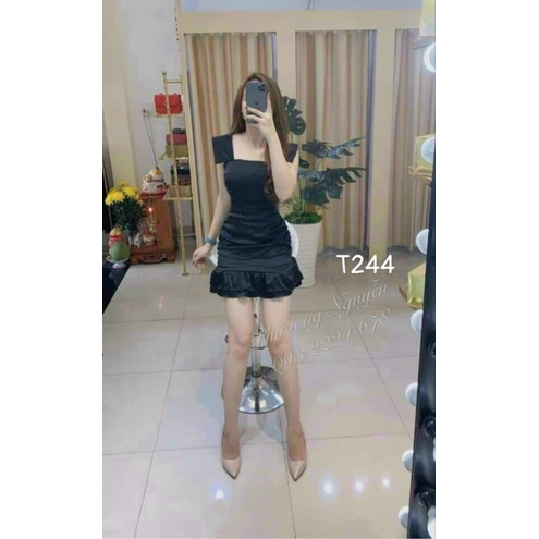 Đầm nữ 2 dây bản lớn đuôi cá ôm body T244