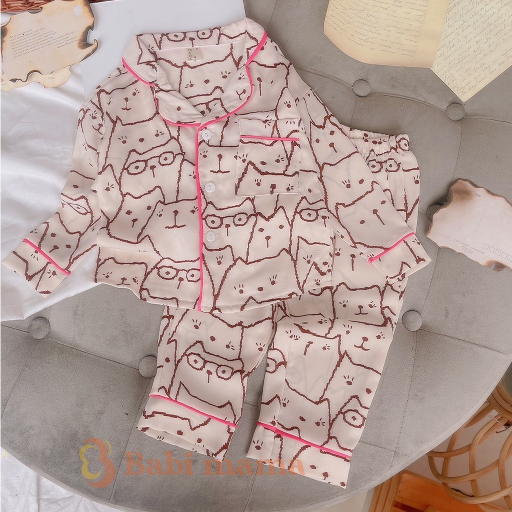 Bộ Đồ Ngủ Pijama Lụa Mango Dành Cho Bé Gái - BPN20 - Babi mama