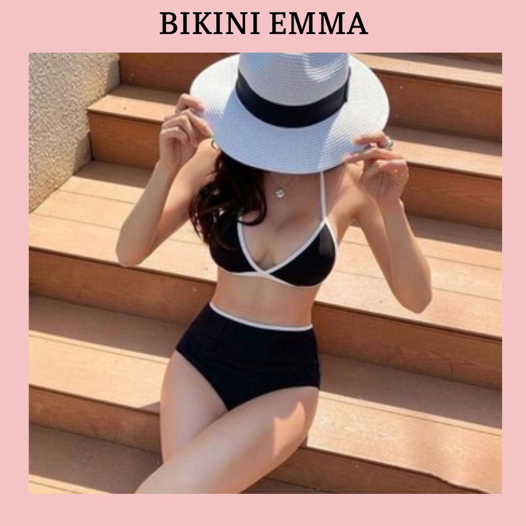 Bikini tam giác viền trắng (hình thật chụp sàn)
