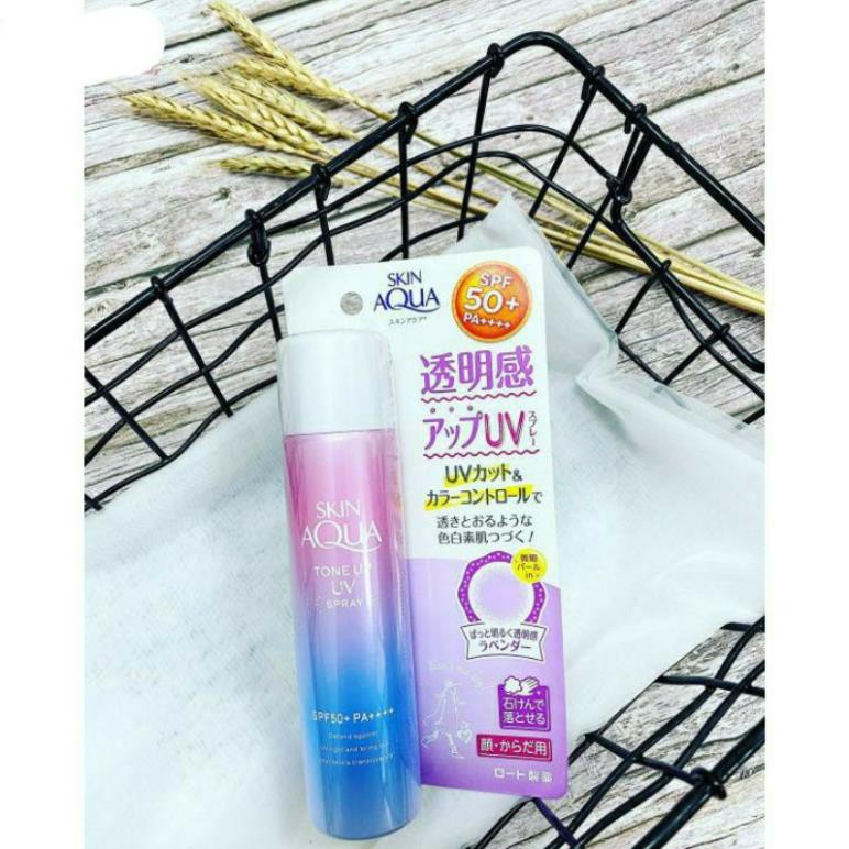 Xịt Chống Nắng SKIN AQUA Tone Up UV SPF50+ PA++++ Lọ 70g ( Bản Nội Địa Nhật )