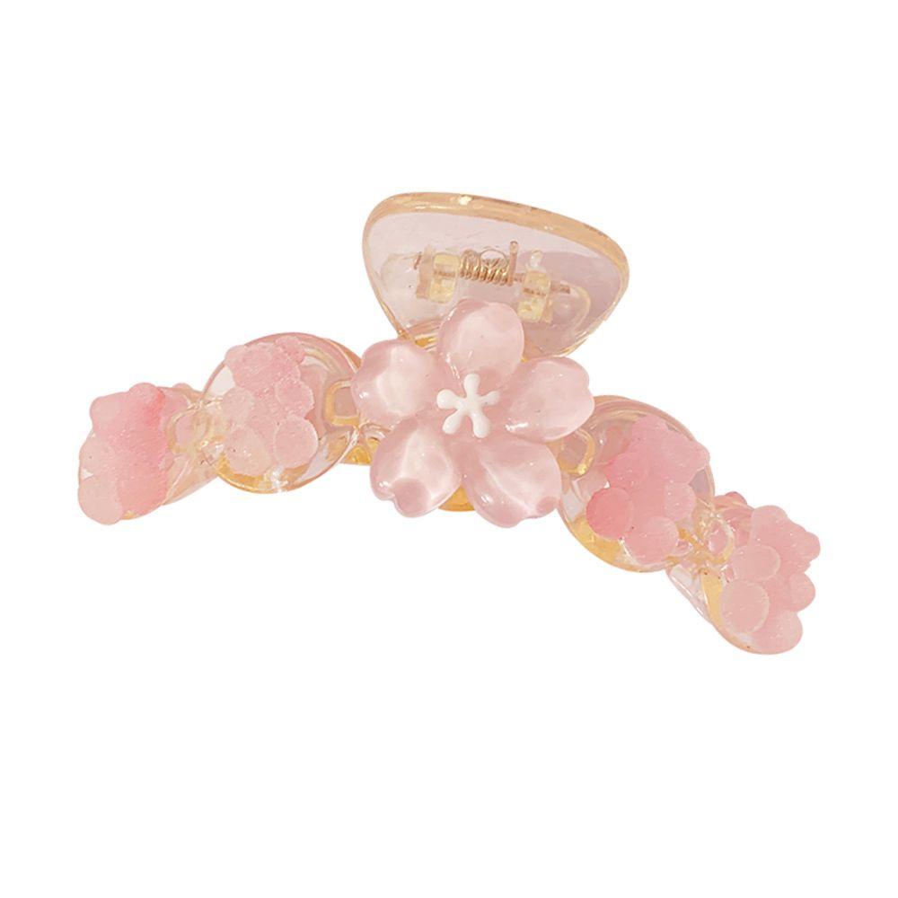 Kẹp Tóc Móng Vuốt Trong Suốt Đính Hoa / Cá Mập Bằng Nhựa Resin Phong Cách Hàn Quốc Cho Bé Gái