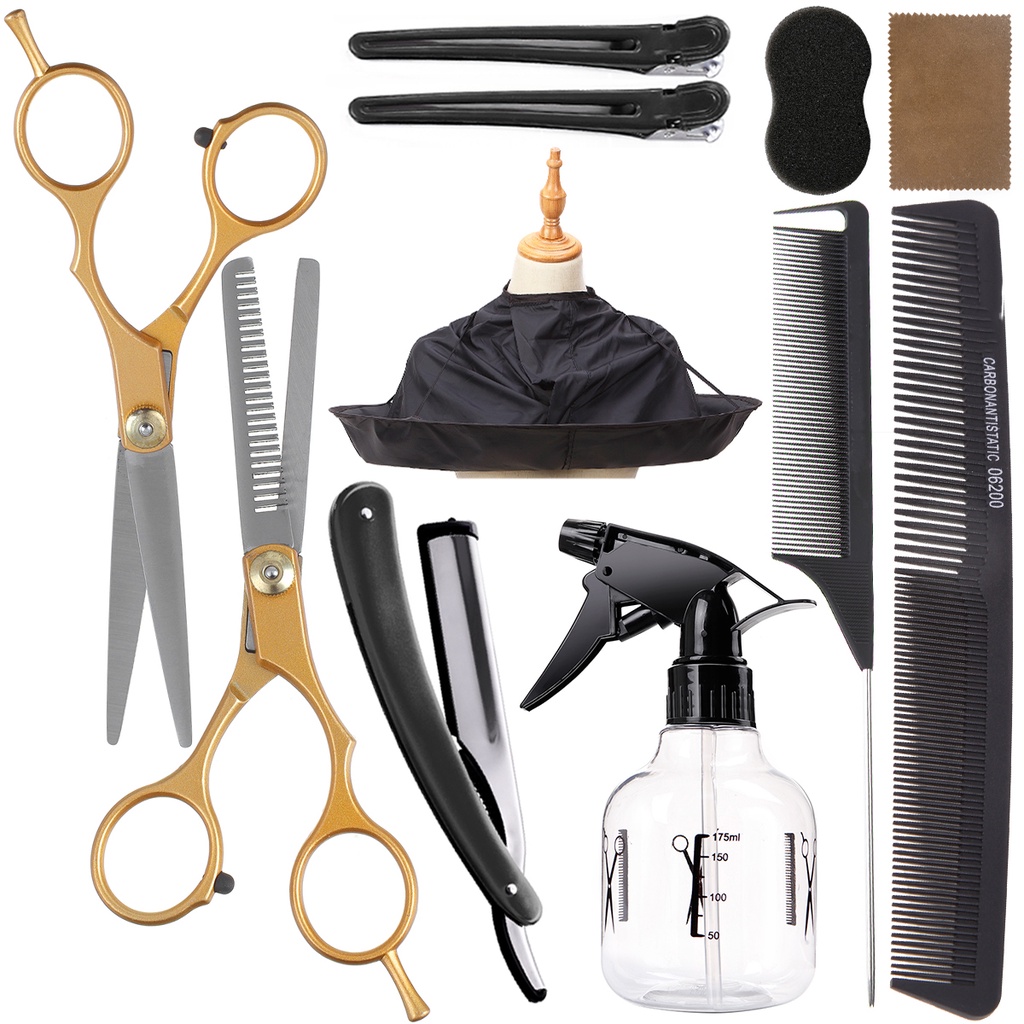 Bộ 11 Dụng Cụ Kéo Cắt Tóc Răng Phẳng Cắt Tỉa Tạo Kiểu Tóc Tại Nhà / Salon Cho Bé