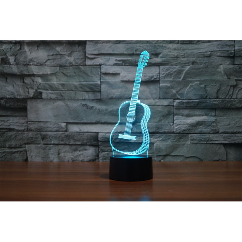 Đèn led 3D chiếu hình đàn guitar đủ màu