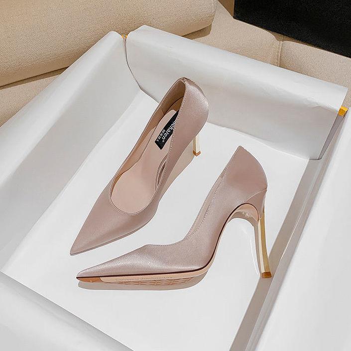 Giày Cao Gót Mũi Nhọn Phong Cách Pháp Thời Trang Mùa Xuân Quyến Rũ Cho Nữ
