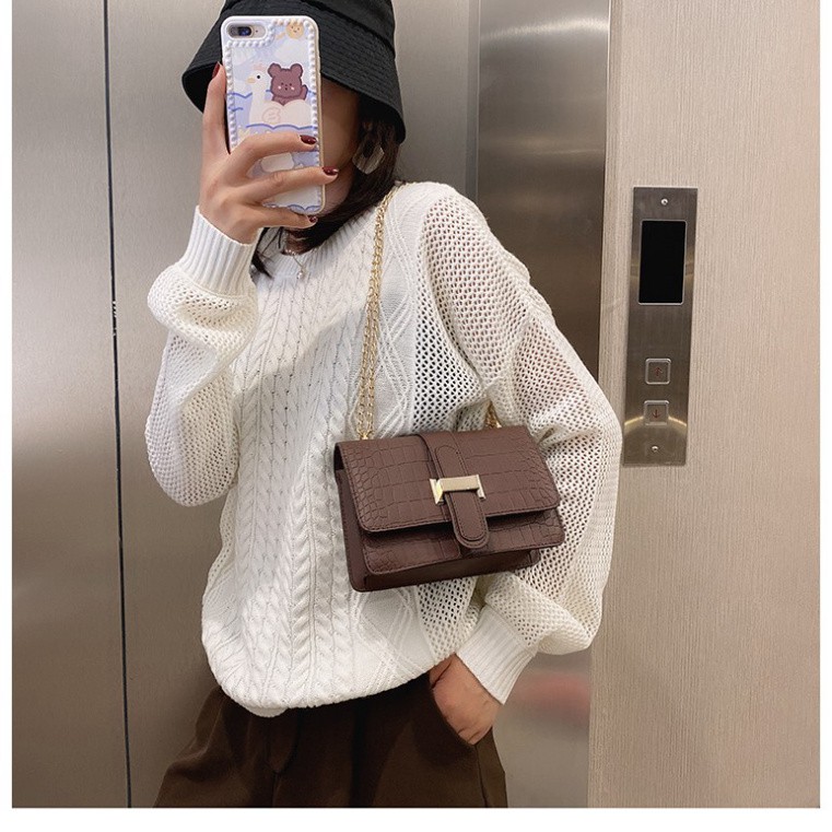 Túi xách nữ đeo chéo vân da cá sấu khóa chữ H trẻ trung thanh lịch TX26 túi đeo vai Chip Xinh Shop | BigBuy360 - bigbuy360.vn