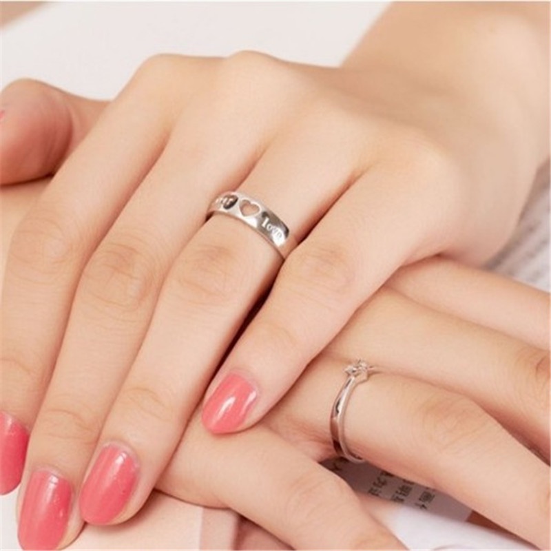 Nhẫn AHELLOGIRL mạ bạc thời trang dành cho cặp đôi