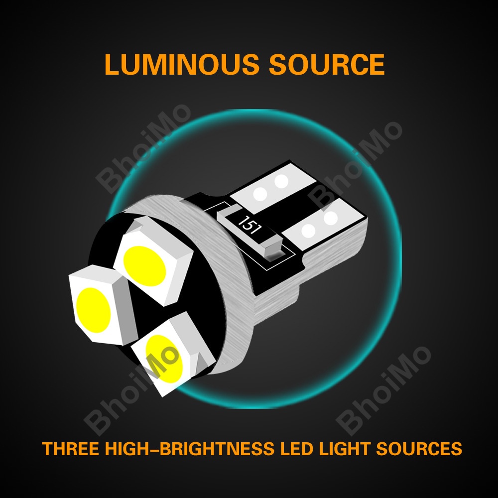 Bóng đèn LED T5 W3W 3SMD 1210 17 73 74 2721 ánh sáng trắng cho bảng đồng hồ xe hơi