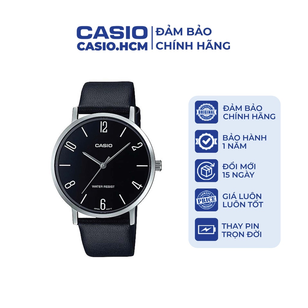 Đồng hồ nam Casio chính hãng MTP-VT01L-1B2