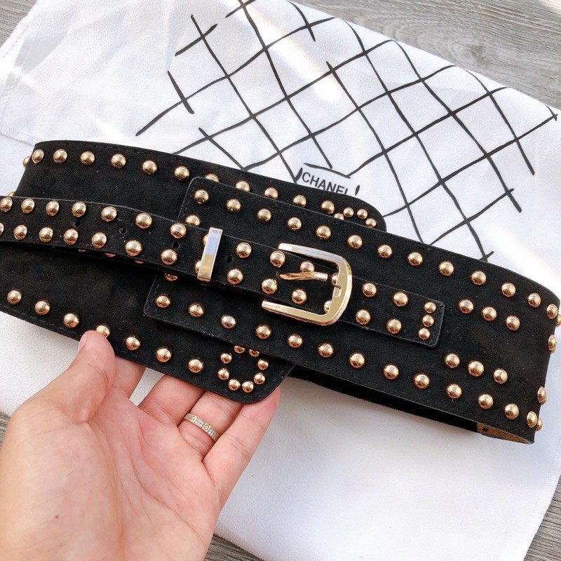 Đai váy bản to,đính đá,da nhung