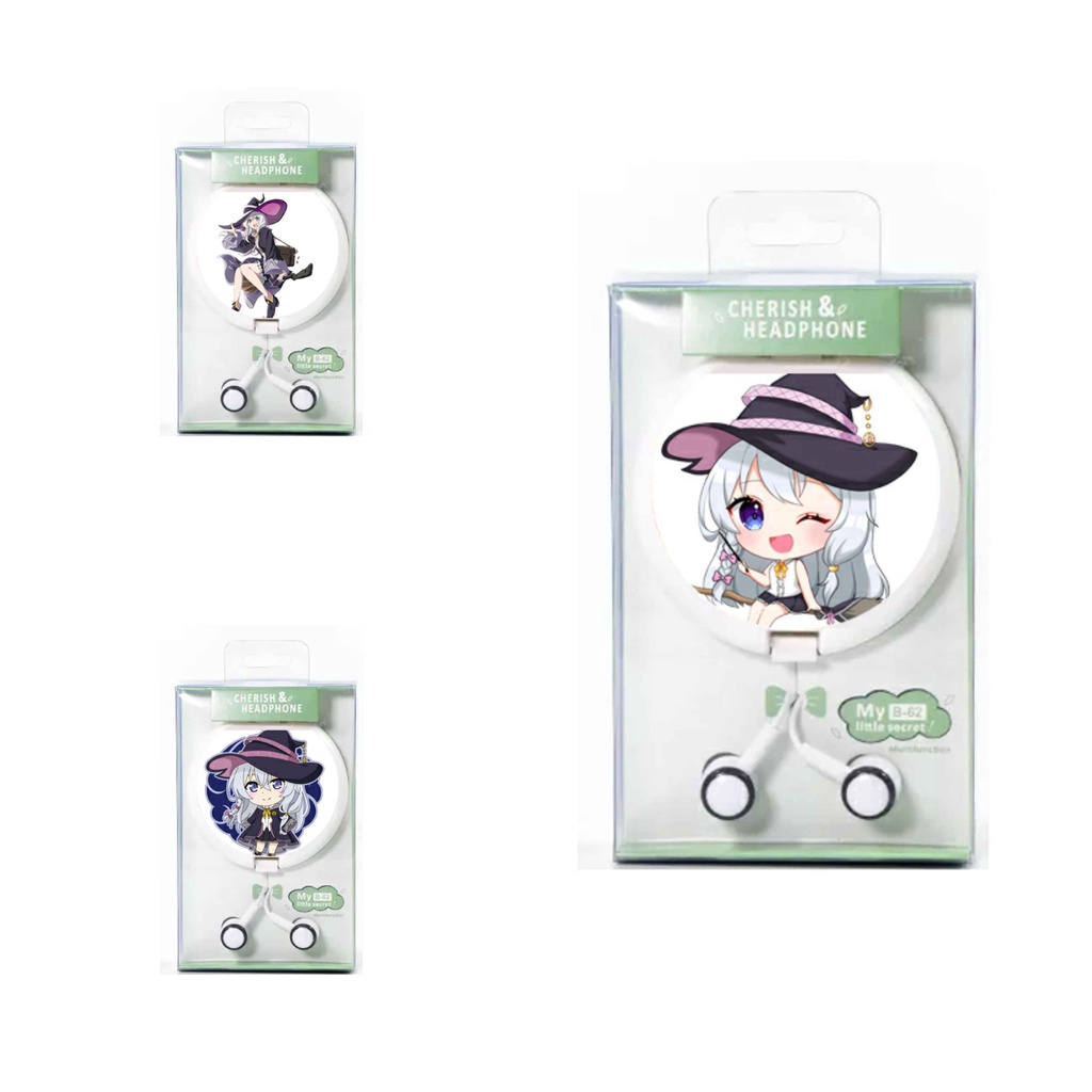 Tai nghe hộp tròn in hình HÀNH TRÌNH CỦA ELENA chibi anime xinh xắn tiện lợi
