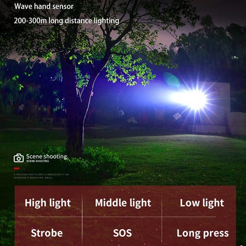 Đèn pha led SUPERFIRE HL16 300 bóng 180 lumen có cảm biến chuyển động và ánh sáng đỏ