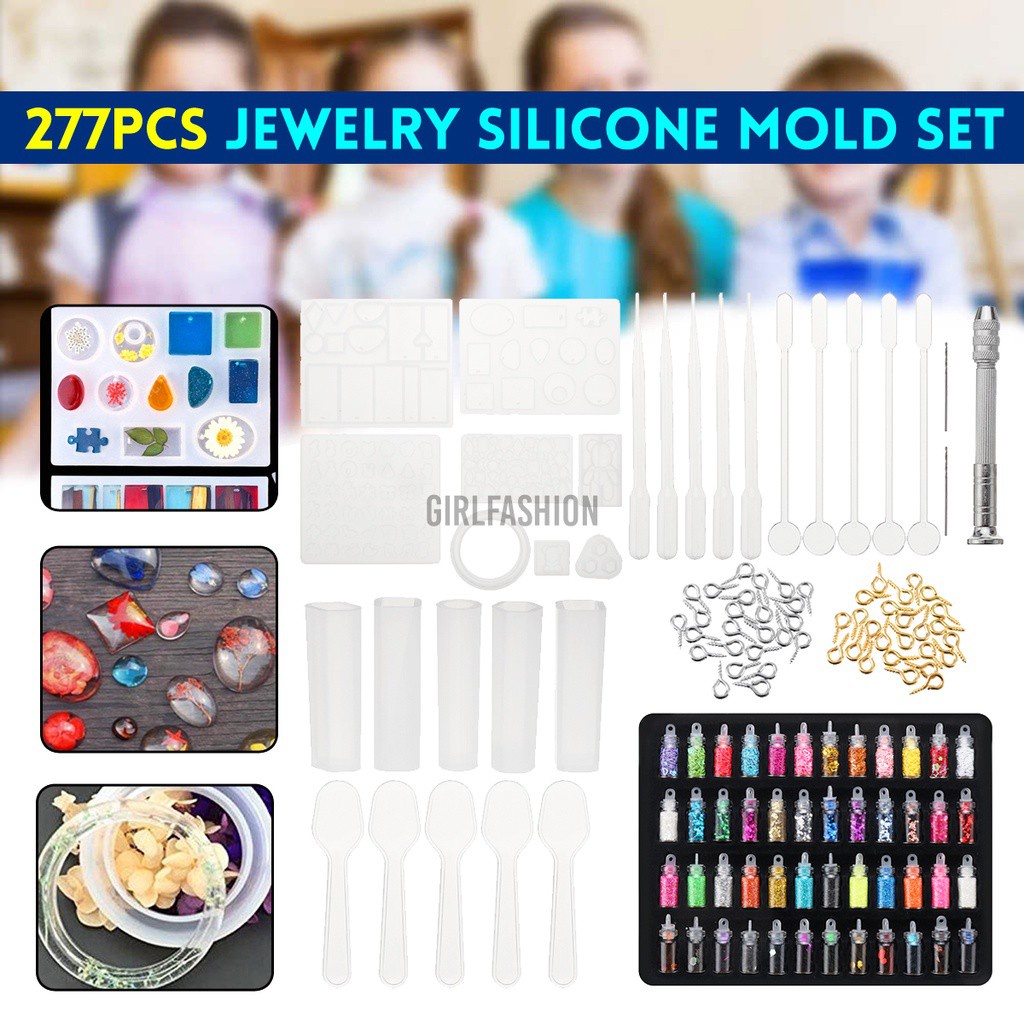 Bộ 277 Khuôn Silicone Làm Mặt Trang Sức Diy