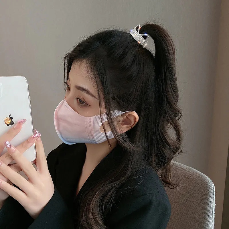 IF ME Kẹp Tóc Hình Tai Thỏ Đính Ngọc Trai Lấp Lánh Thời Trang Cho Nữ