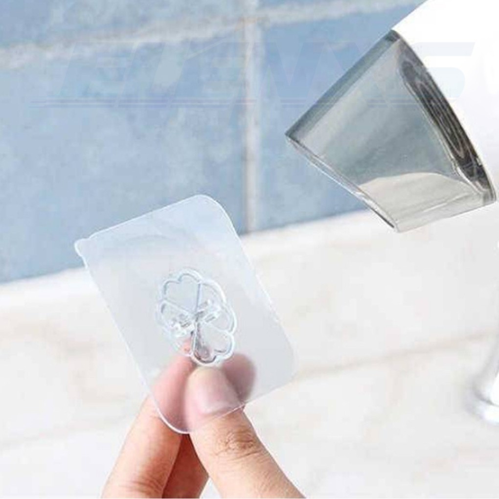 Set 10 Móc Treo Đồ Dán Tường Bằng Nhựa Trong Suốt Tiện Dụng