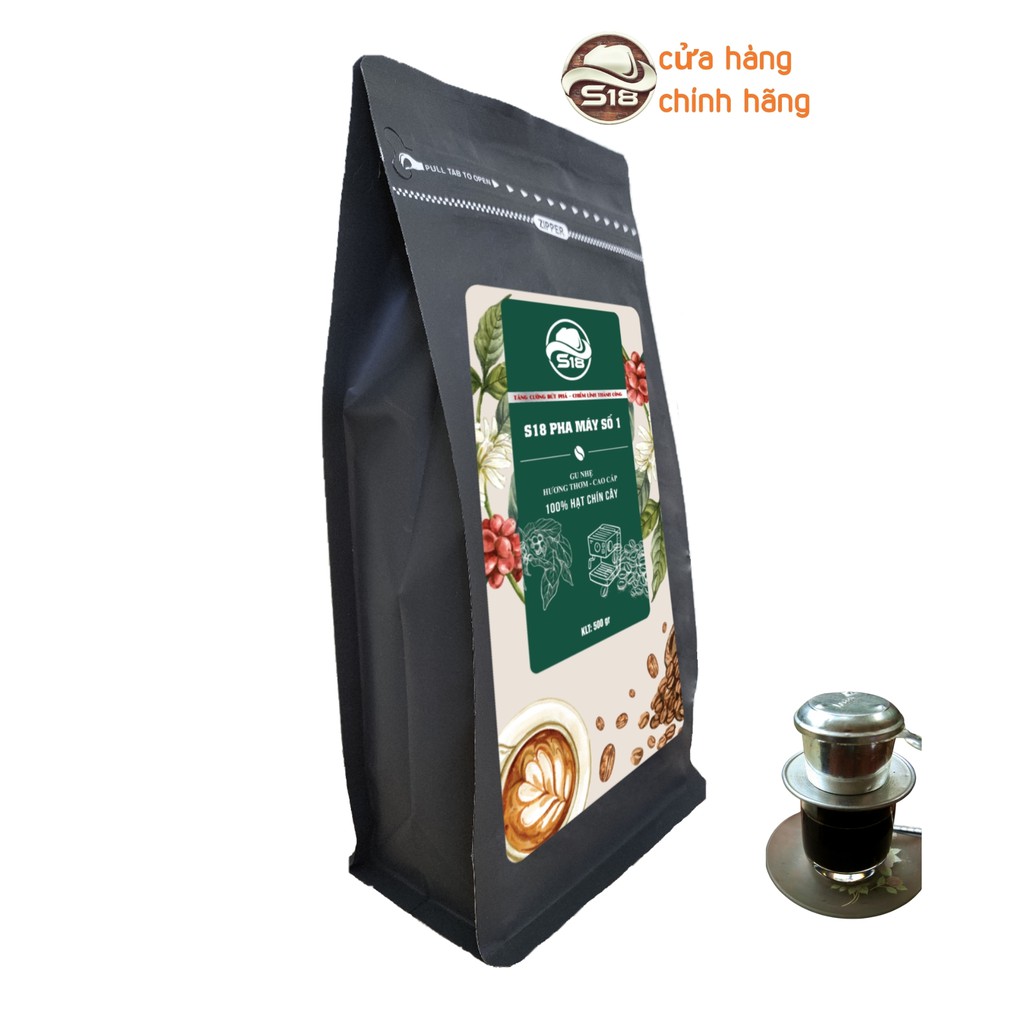 Cà phê pha phin nguyên chất,cafe nguyên hạt-rang xay, robusta arabica culi, S18 coffee