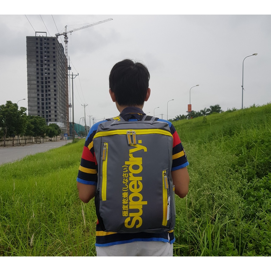 Balo laptop chống nước sinh viên Superdry box phong cách cá tính siêu bền