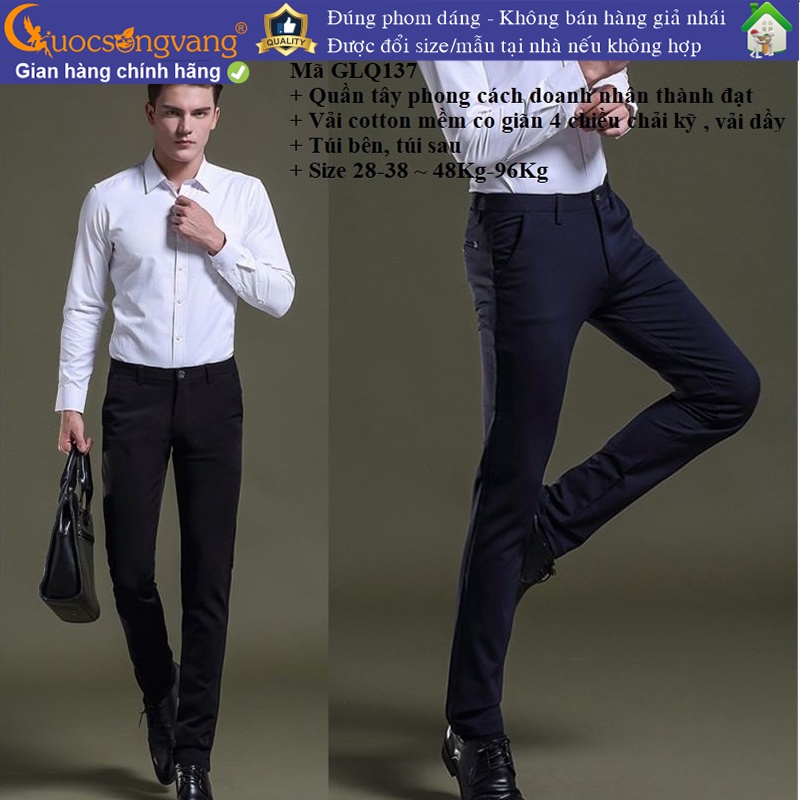 Quần tây nam doanh nhân quần nam công sở co giãn bốn chiều GLQ137 Cuocsongvang