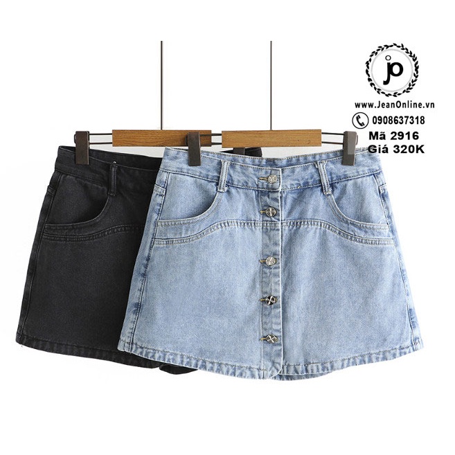 BIG SIZE - Short váy jean nút (MS 2916) thời trang ngoại cỡ 60kg đến 80kg
