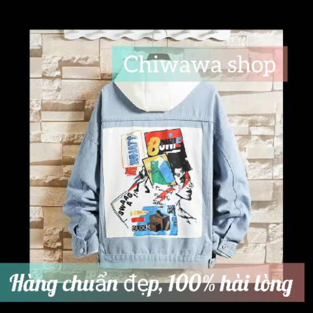 [ViP] Áo khoác jean nam nữ Hàn Quốc màu xanh nhạt style tư duy mới loại 1