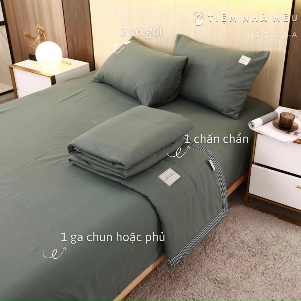 ( Full Màu Mới Nhất 2021)Bộ Chăn Chần Ga Gối 4 Món✨ m6/m8/2m -Tiệm Nhà Mêu✨ Cotton Zz Siêu Mềm Mịn Cao Cấp Nhập Khẩu