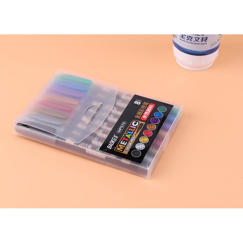 Seamiart_BAOKE 8 Colors Metallic Marker Water Based Painting Marker Pen_DIY Tool for Card/Glass