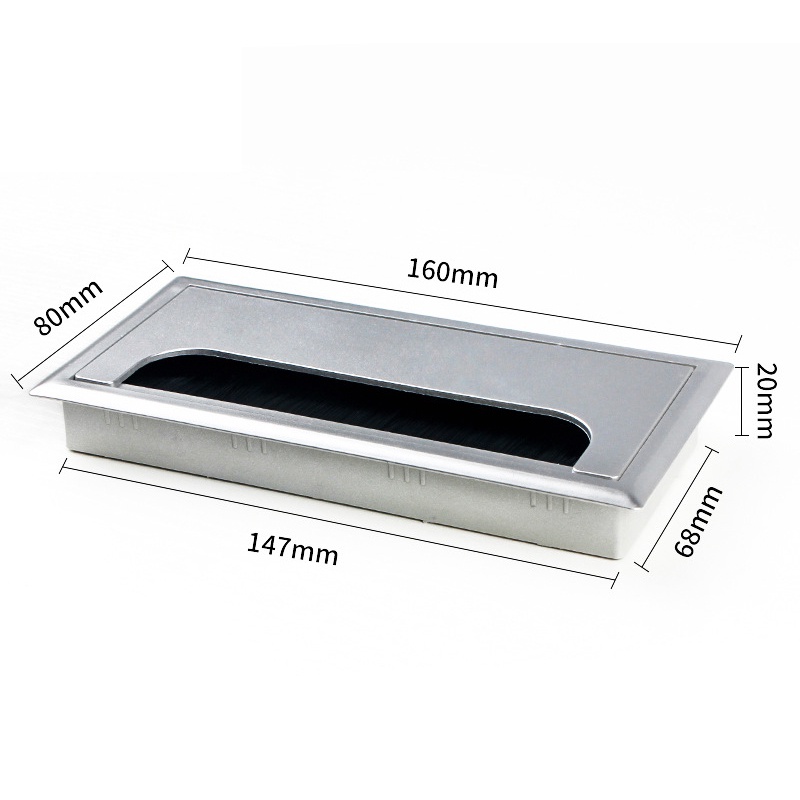 Nắp Luồn Dây Chữ Nhật 80x160mm - Nắp Luồn Dây Nhựa ABS Màu ĐEN & BẠC Cao Cấp
