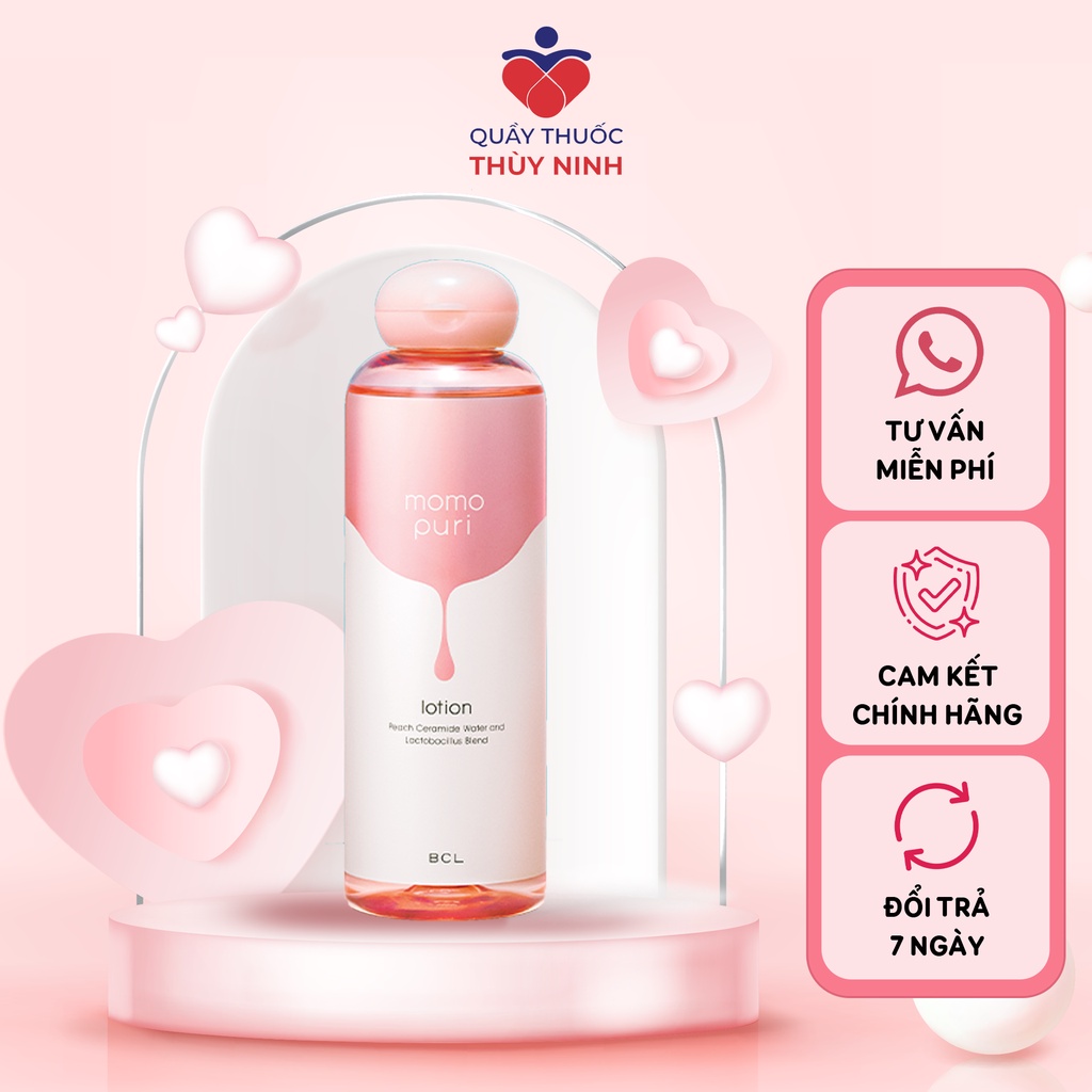Nước cân bằng ẩm Momopuri Lotion hương đào giúp tẩy tế bào chết, tăng khả năng miễn dịch cho da 200ml - 4515061088783