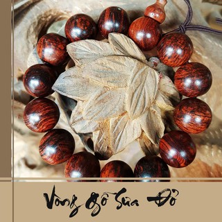 Vòng phong thuỷ, VÒNG GỖ SƯA ĐỎ tự nhiên 14 li vân Vip , tặng Hộp da khoá đồng FREESHIP TOÀN QUỐC