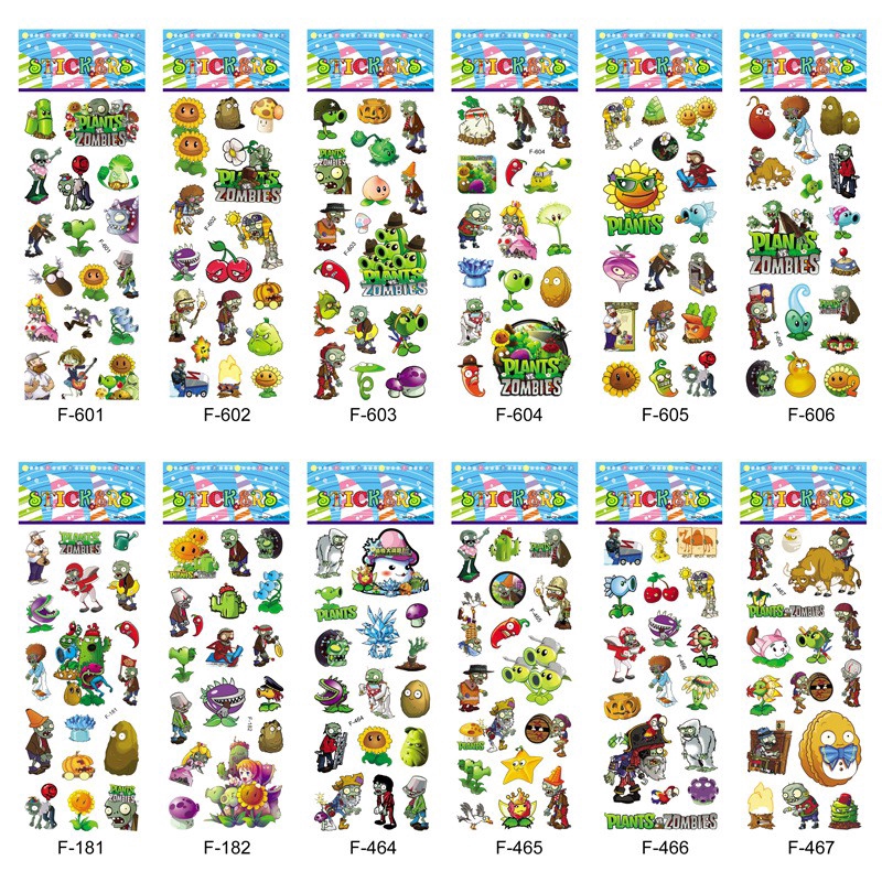 Set Sticker Dán Trang Trí Hình Game Plant Vs Zoombies