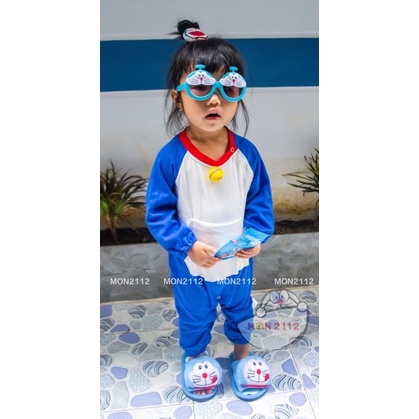 Bodysuit Doraemon Doremon kèm nón trẻ em size 5-18kg