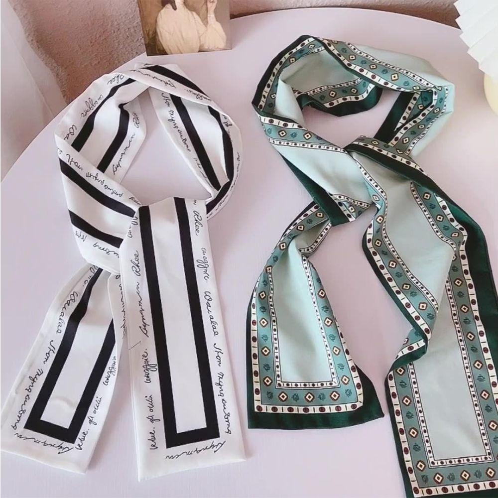 IVORY Băng Đô Cài Tóc Vải Lụa In Chữ Phong Cách Đồng Quê Cho Nữ