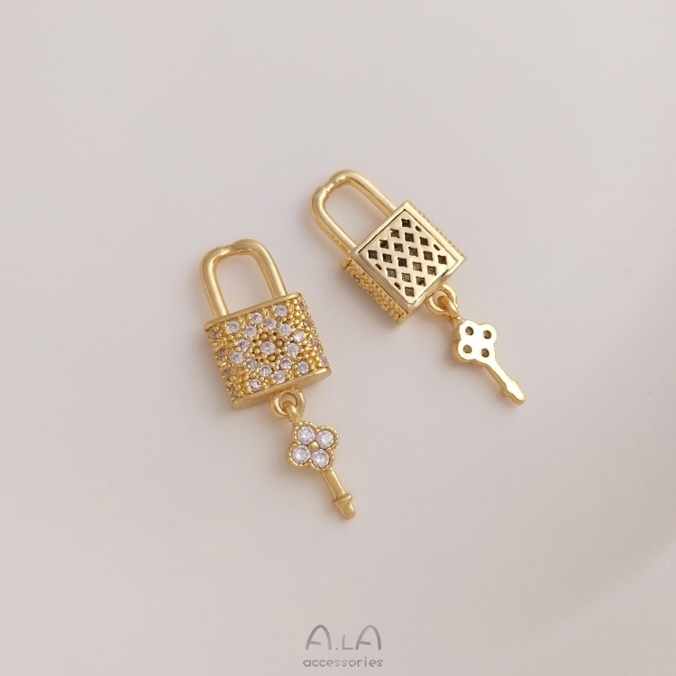 Mặt Dây Chuyền/Móc Khóa Hình Bầu Dục Đính Đá Zircon Mắt Mèo Bằng Đồng Mạ Vàng 18K diy