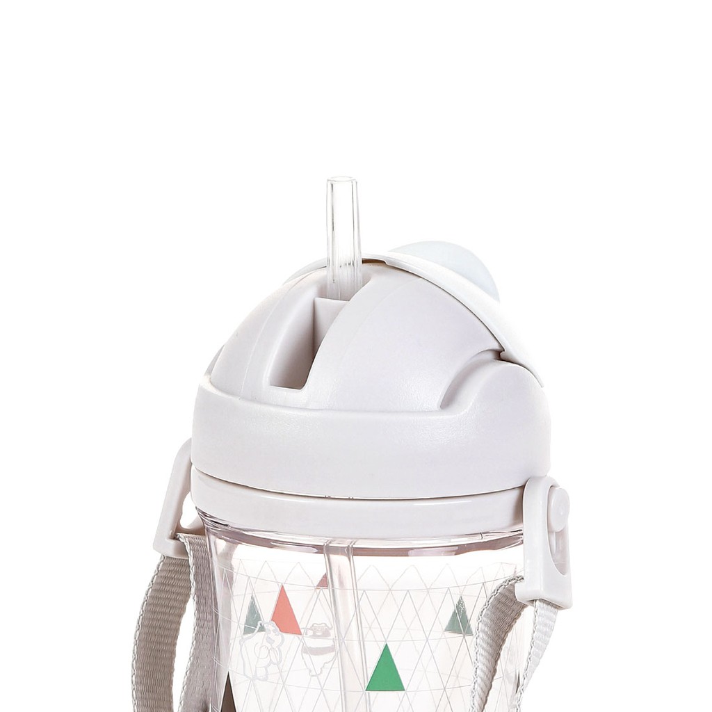 Bình nước Miniso We Bare Bears trong suốt in họa tiết có ống hút 400ml | BigBuy360 - bigbuy360.vn