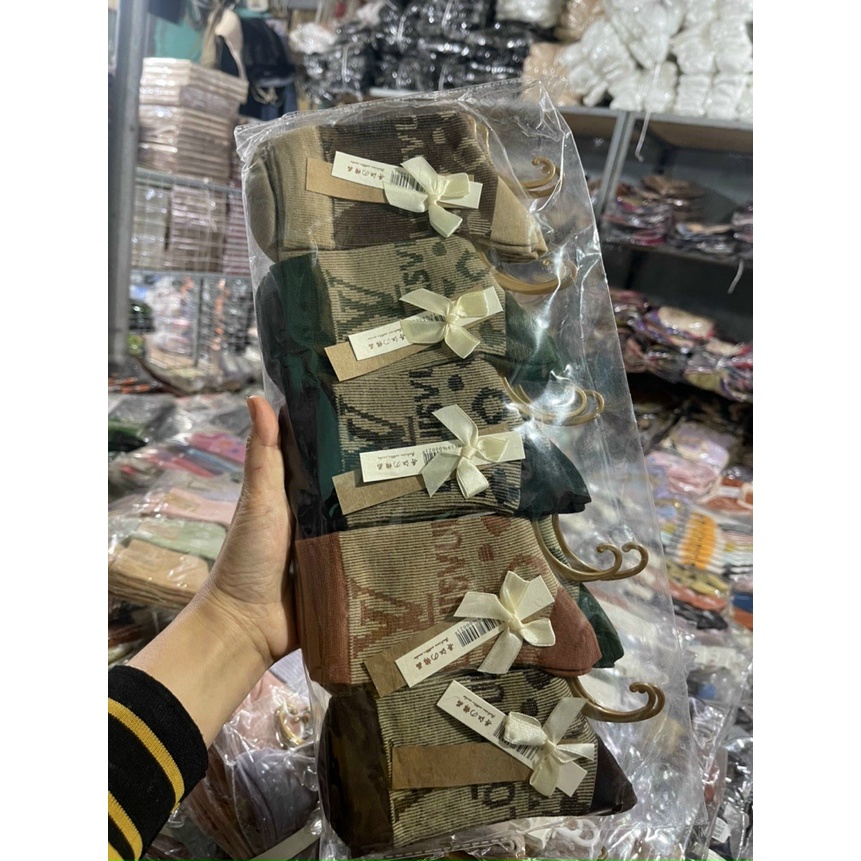 [COMBO 5 ĐÔI - 10 ĐÔI] Tất Vớ Nhún Cao Cổ Phong Cách Vintage Hàn Quốc chất len đẹp nhiều màu