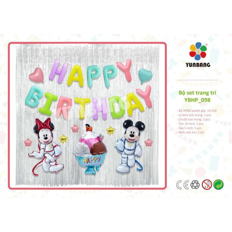 SET BÓNG SINH NHẬT CHUỘT MICKEY THÔI NÔI BÉ
