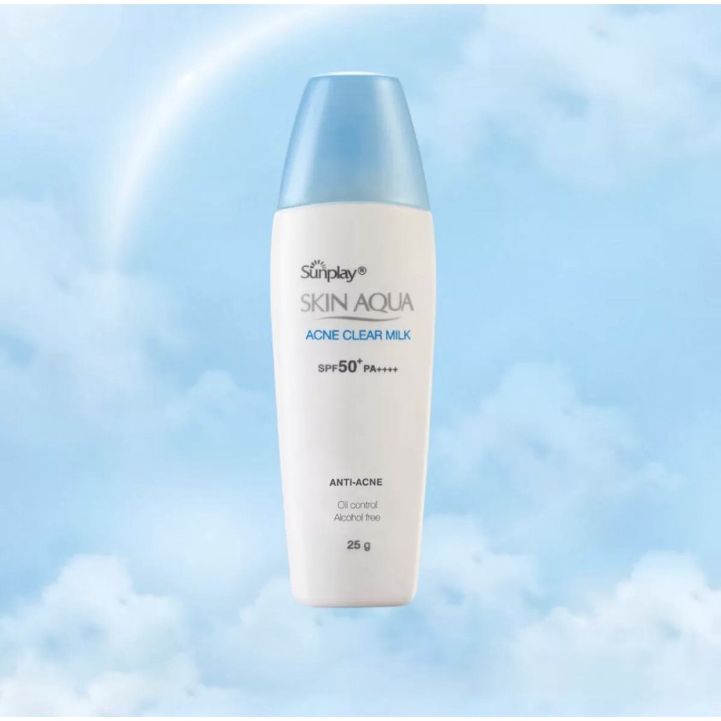 (Tặng 1 chai dung dịch Hada trắng) Sữa Chống Nắng Dưỡng Da Ngừa Mụn Sunplay Skin Aqua SPF50 25g