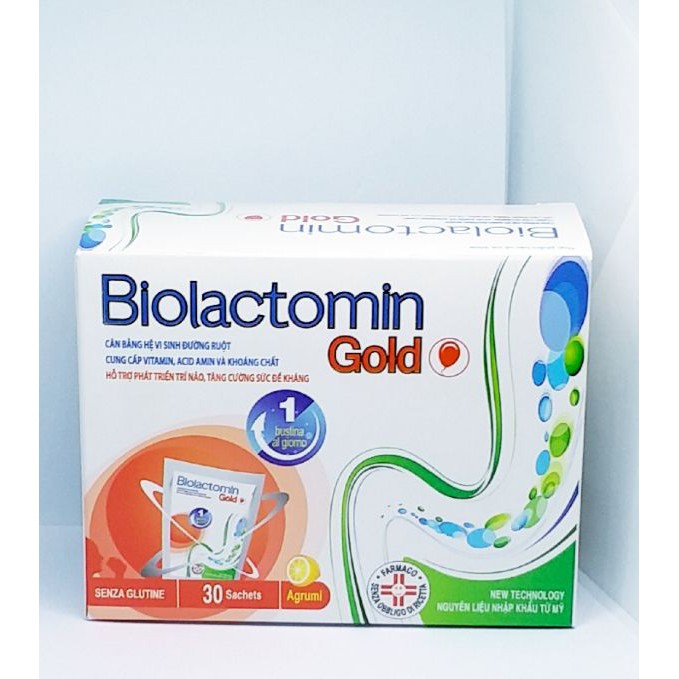 Cốm Biolactomin gold hỗ trợ tiêu hóa trẻ biếng ăn kém hấp thụ hộp 30 gói