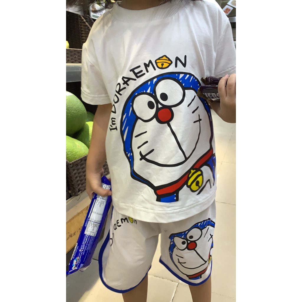 Bộ quần áo bé gái Doreamon cute Size từ 9-40kg. Chuẩn shop - Logo thương hiệu  Cotton 100% co giãn 4 chiều, mát