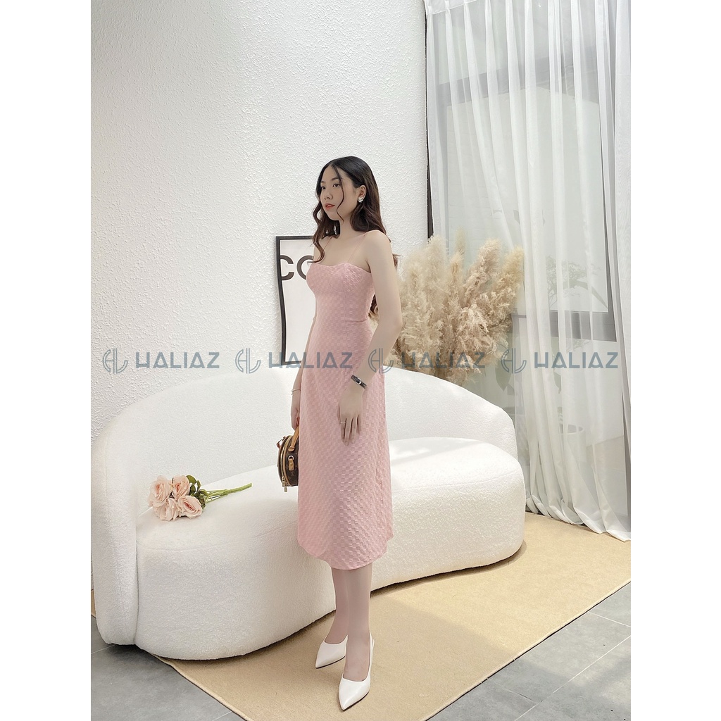 Váy đầm hai dây vải xốp, sang chảnh, sexy, đơn giản thanh lịch Haliaz