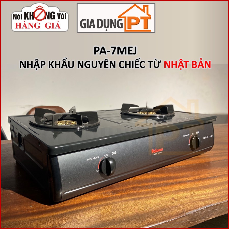 Bếp gas dương để bàn Paloma PA-7MEJ, sản xuất và nhập khẩu nguyên chiếc từ Nhật Bản, mặt bếp tráng men