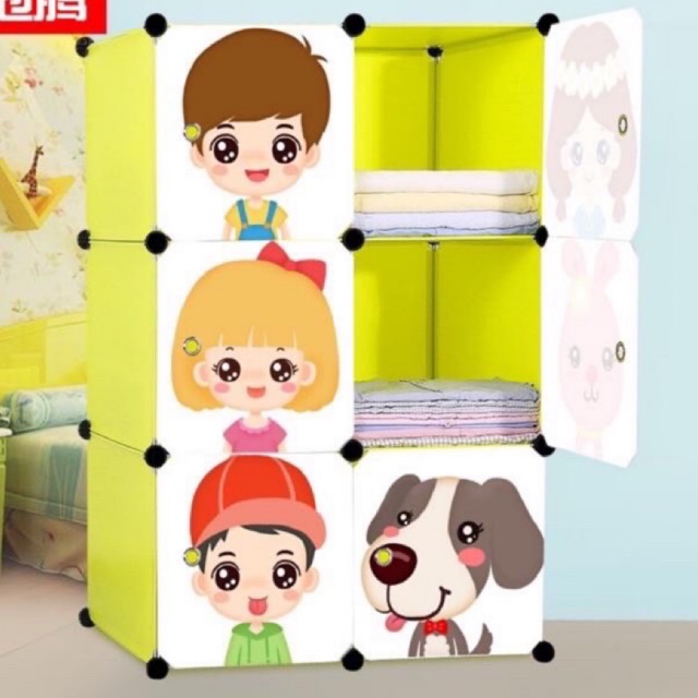 TỦ NHỰA GHÉP- TỦ QUẦN ÁO_ TỦ 6 Ô SÂU 37x37cm. Kèm 1 treo đồ y mẫu.