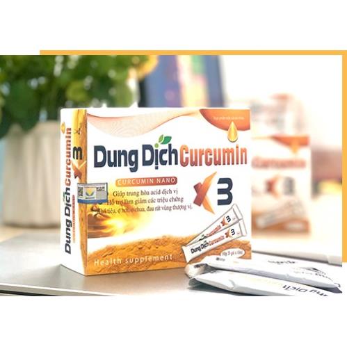 Dung dịch Curcumin X3 - hỗ trợ trung hòa acid dịch vị, giảm đau dạ dày (20 gói 10ml)